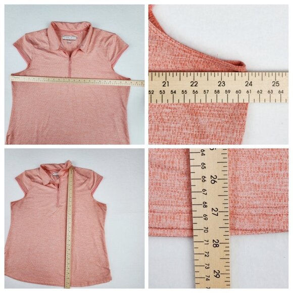Pebble Beach Dry Luxe Performance Womens Golf Size XXL Top Peach / Pink - Picture 6 of 7
